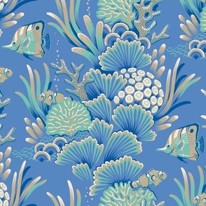 Coral reef nautical blue