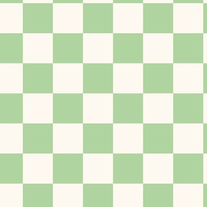 Checkboard - Cheerful Checks - green and off white
