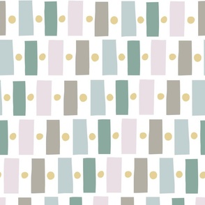 Jazz Mod Rectangles in Montauk Grays, Oyster, Seagrass and Ocean Green - Medium Scale