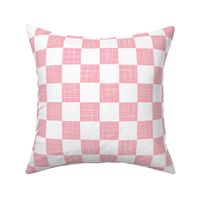 Pink And White Patchwork Checkerboard 