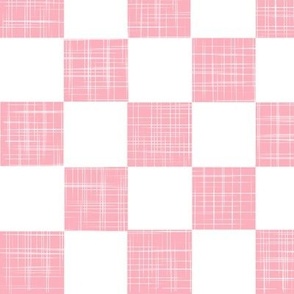 Pink And White Patchwork Checkerboard 