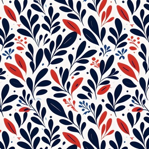 blue and red floral