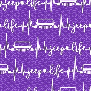 Jeep Life Heartbeat Purple