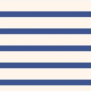 Breton Cobalt Blue French Sailor Stripe Ocean Blue and Cream Nautical Stripes