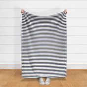 Breton Lazuli Blue French Sailor Stripe Deep Navy Blue and Cream Nautical Stripes