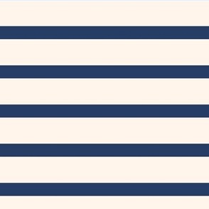 Breton Lazuli Blue French Sailor Stripe Deep Navy Blue and Cream Nautical Stripes