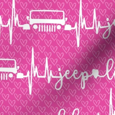 Jeep Life Heartbeat Pink