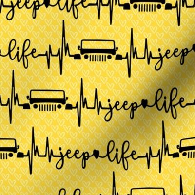 Small Jeep Life Heartbeat Yellow