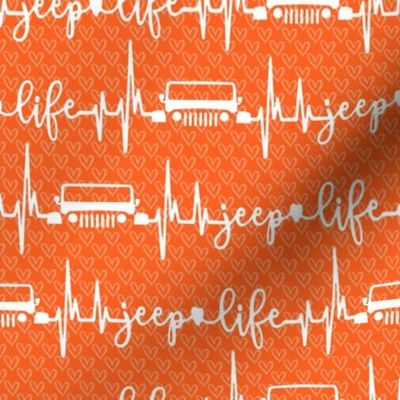Small Jeep Life Heartbeat Orange
