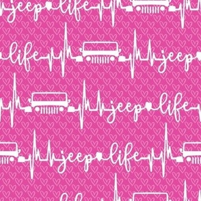 Small Jeep Life Heartbeat Pink