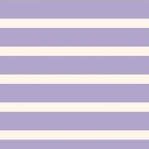 Lavender Breton Stripes Reversed Light Purple Rose and Cream French Farmhouse Coastal Cottage Beach House Stripe