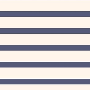 Breton Nightshade Purple French Farmhouse Sailor Stripe Deep Indigo and Cream Nautical Stripes