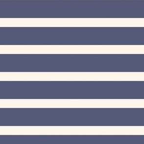 Nightshade Purple Breton Stripes Reversed Deep Indigo and Cream French Farmhouse Coastal Cottage Beach House Stripe