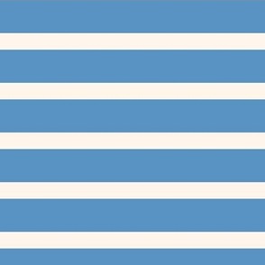 Tranquil Blue Breton Stripes Reversed Soft Sky Blue and Cream French Farmhouse Coastal Cottage Beach House Stripe