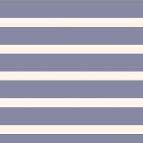 Purple Grey Breton Stripes Reversed Lavender Grey and Cream French Farmhouse Coastal Cottage Beach House Stripe