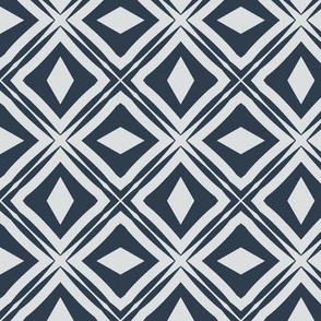 Abstract Geometric Diamond -  with Sherwin Williams Naval and Icicle - Small