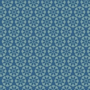 Monochromatic Bontemps Floral in saturated teal