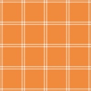 Grid Windowpane Check White on Marigold