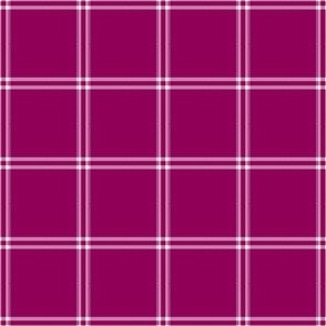 Grid Windowpane Check White on Mullberry