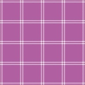 Grid Windowpane Check White on Orchid
