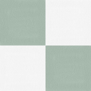 Soft Jade Checker Board with a soft texture, Extra Large for 2024 Nursery trend, nature inspired green