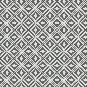 Abstract Geometric Diamond -  with Sherwin Williams Grizzle Gray and Nebulous White - Mini