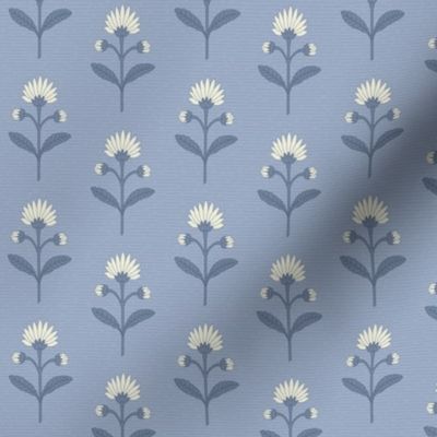 Naomi: Dusty Blue & Slate Blue Floral: Small Blue Botanical