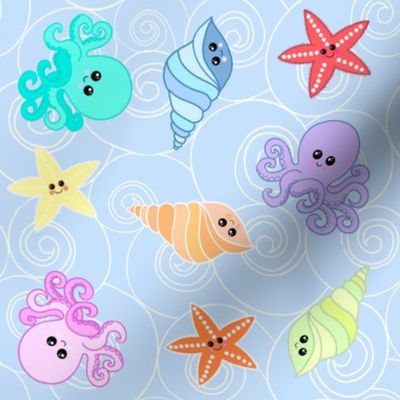 Shiny happy rainbow sea creatures 