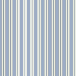 Allix Stripe: Dusty Blue & Off White Classic Narrow Stripe