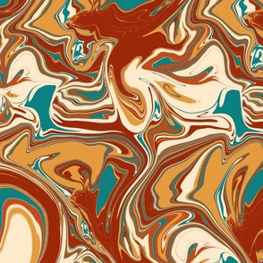 Caribbean Rust Marble (24") - blue, orange, cream (ST2024CRM)