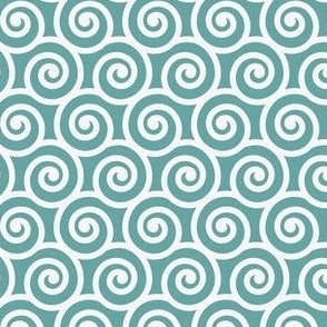 Bold Swirls on Lighter Turquoise 65a5a3: Extra Small