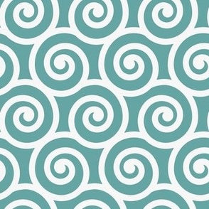 Bold Swirls on Lighter Turquoise 65a5a3: Small