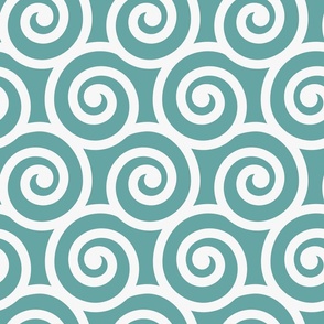 Bold Swirls on Lighter Turquoise 65a5a3: Large