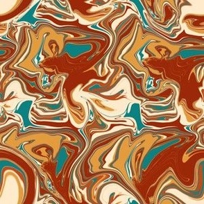 Caribbean Rust Marble (6") - blue, orange, cream (ST2024CRM