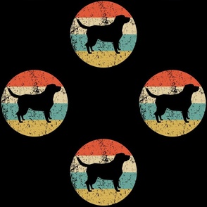 Retro Labrador Retriever Dog Icon Repeating Pattern Black