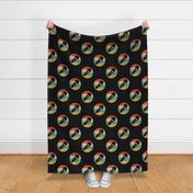 Retro Microphone Singer Music Icon Repeating Pattern Black