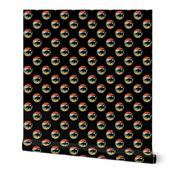 Retro Loch Ness Monster Icon Repeating Pattern Black