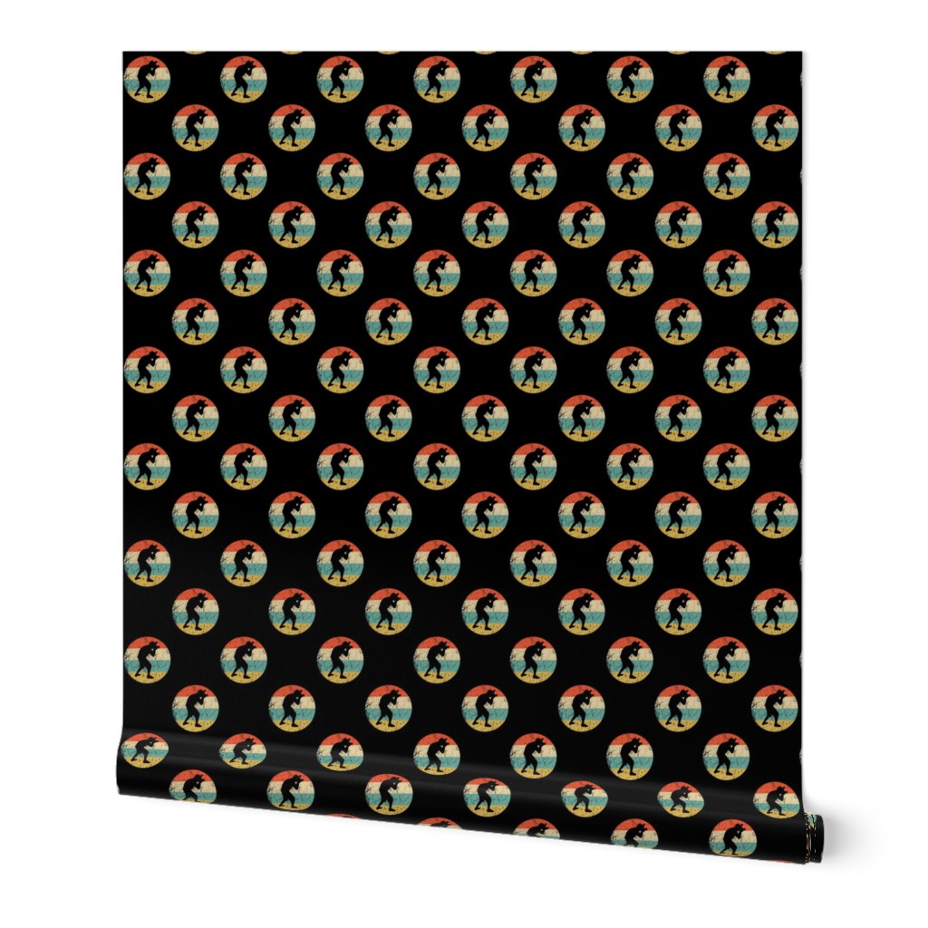 Retro Photographer Icon Repeating Pattern Black