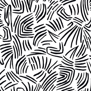 Wild Abstract Doodle in Black and White