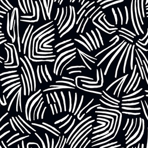 Wild Abstract Doodle in White and Black