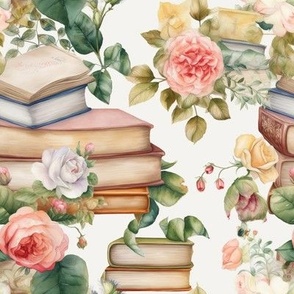 Cute Book Lover Floral Bookworm