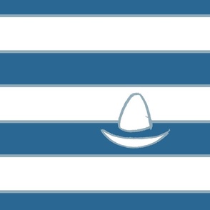 24" rep sailboat blue stripes