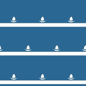 6" rep sailboating blue sea stripes