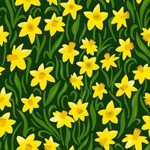 daffodils of wales dark green normal scale