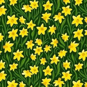 daffodils of wales dark green small scale