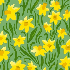 daffodils of wales wallpaper scale