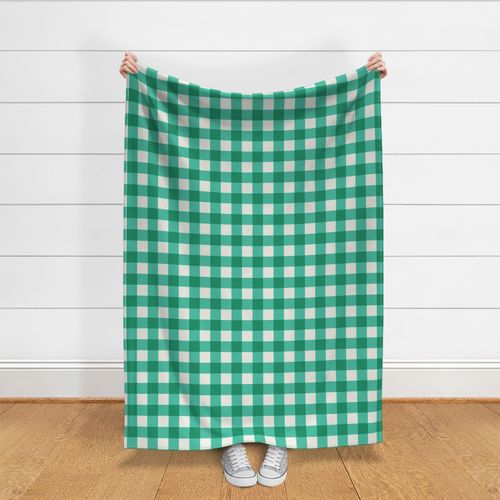 Julep Minty Green Gingham Check Large Pattern - Classic Country Chic Fresh and Modern Design for Home Decor and Apparel