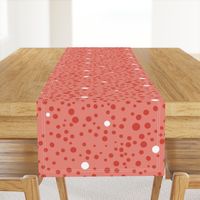 Large Dark red and white Dots in light red 18in x 18in