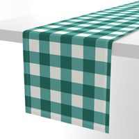 Lagoon Aqua Green Gingham Check Large Pattern - Classic Country Chic Fresh and Modern Design for Home Decor and Apparel