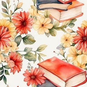 Cute Books Lovers Floral Bookworm